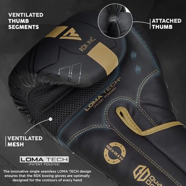 Боксерські рукавички RDX KARA з Maya Hide для боксу, муай-тай, кікбоксингу та MMA, чоловічі та жіночі, для тренувань і спарингів, чорні, розміри 8–18 oz