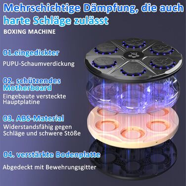 Музична бокс-машина Wenosda: розумна бокс-машина з Bluetooth, 9 функцій, 18 швидкостей, для дітей та дорослих (чорний)