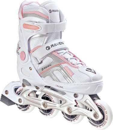 Регульовані ролики RAVEN Pulse White/Pink (розмір 37-40)