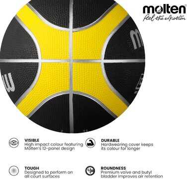 Баскетбольний м'яч Molten розмір 7, червоний/білий/сріблястий, для змагань