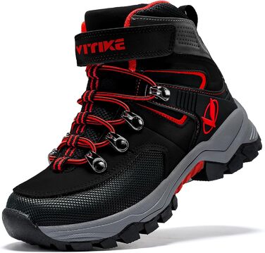 Зимові черевики для хлопчиків ASHION, утеплені, для походів та трекінгу, розмір 33 EU, чорно-червоні