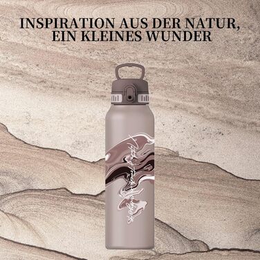 Термос-пляшка UZSPACE 1л (970мл) з нержавіючої сталі, ізольована, з 1-клік відкриванням, без витоку, для спорту, фітнесу, туризму, на вулицю, колір: зелений