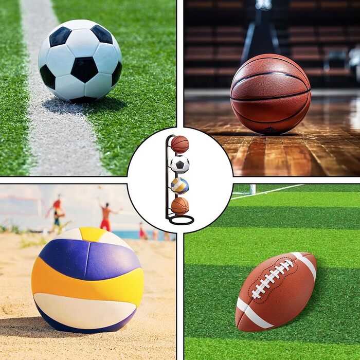 Стовпчик для м'ячів на 4 яруси, вертикальна підставка для зберігання м'ячів, стелаж для футбольних м'ячів, знімна металева підставка для демонстрації, полиця для зберігання м'ячів, для волейболу, баскетболу, футболу