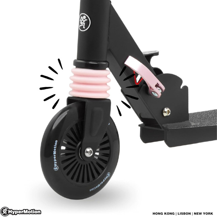 Дитячий самокат HyperMotion Wally, складаний, для дітей 4-9 років, з амортизатором, регульоване кермо, гумові колеса 125 мм