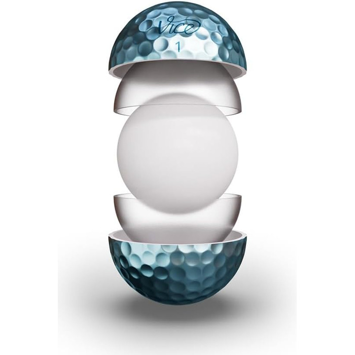 Гольф-м'яч Vice Pro Ice Blue, 3-шаровий уретановий, максимальний контроль, для досвідчених гравців