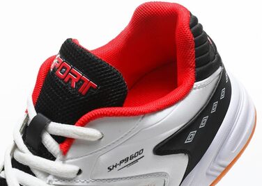 Чоловічі/Жіночі гандбольні кросівки: дихаючі, з антиковзаючою підошвою, легкі, для змагань та тренувань, білі/червоні, 40 EU