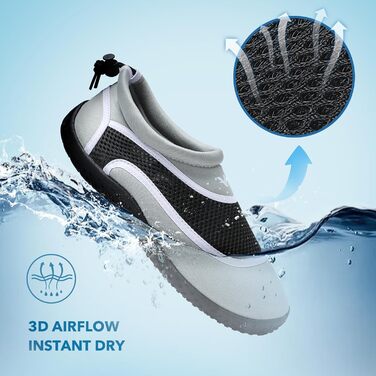 Водні шкарпетки WateLves: Швидковисихаючі, дихаючі, унісекс (43 EU, Темно-сірий)