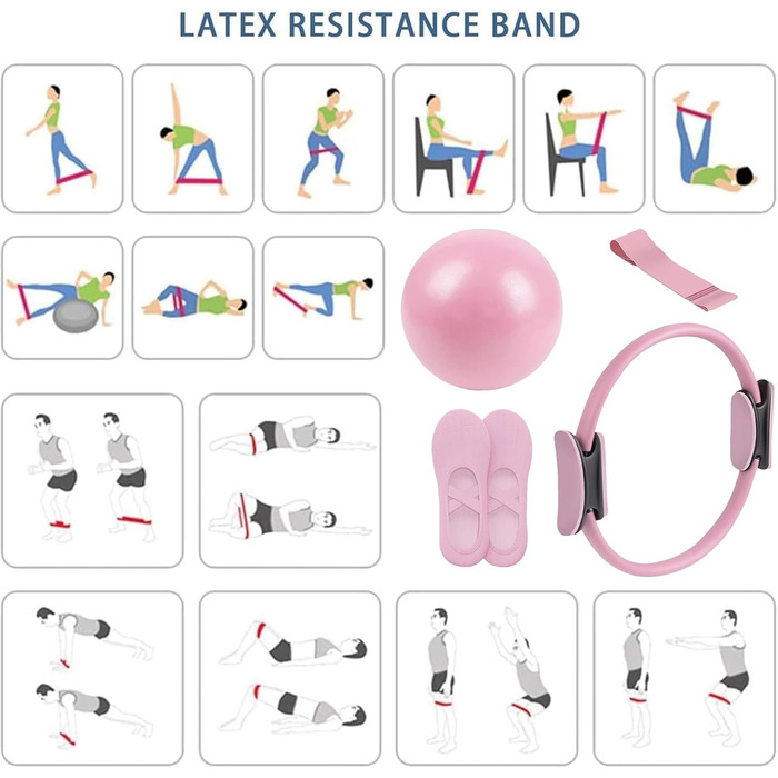 Набір для пілатесу: кільце, м'яч для розтяжки та відновлення, фітнес-обладнання