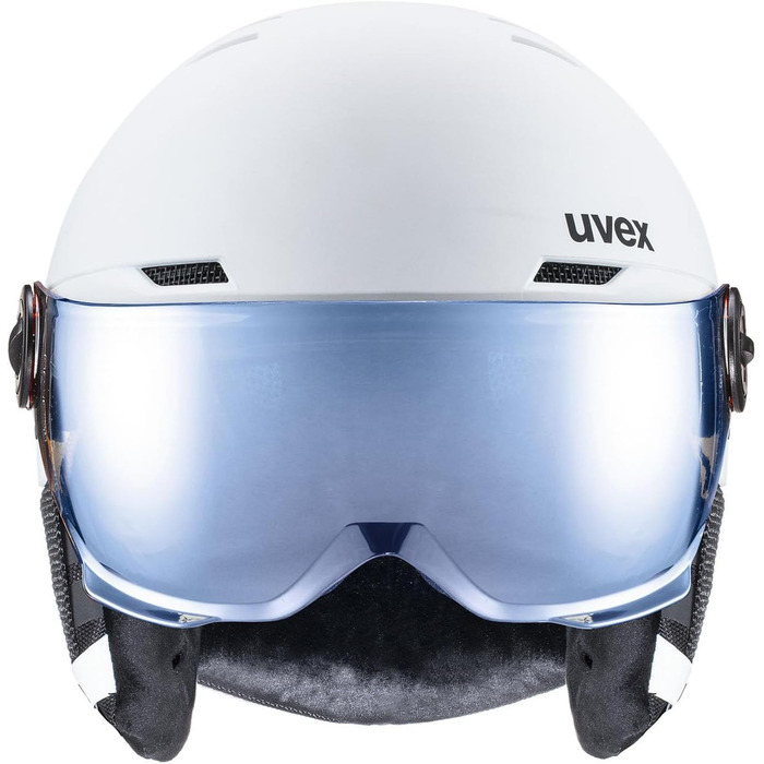 Дитячий велосипедний шолом uvex Rocket jr Visor Single, біло-чорний матовий, 54-58 см