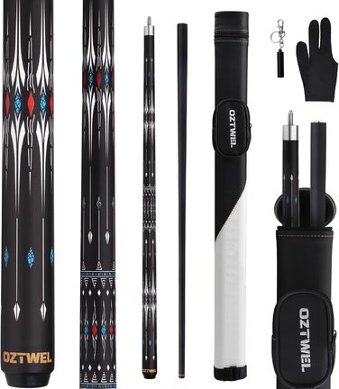 Професійний набір для більярду з чохлом, 12,5 мм скловолоконний кий, набір київ для більярду, 147,3 см, з рукавичками, вентилятором, 540 г