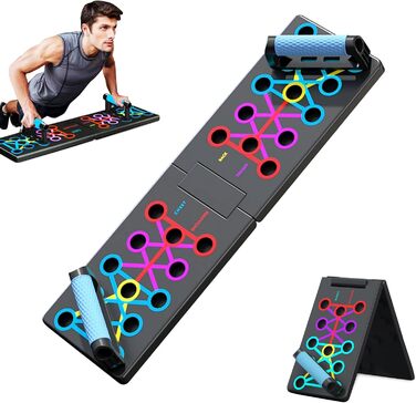 Дошка для віджимань Push Up Board складніша, портативна з неслизькими ручками, фітнес-дошка з неслизьким покриттям, обладнання для фітнесу вдома для нарощування м'язів