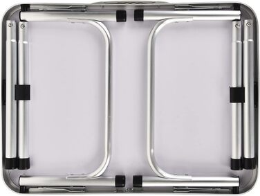 Складаний столик 60 см, портативний, для кемпінгу та пікніків, сад, на вулицю. Складаний стіл з алюмінієвим каркасом, регульована висота, 60 x 45 x 26 см, білий