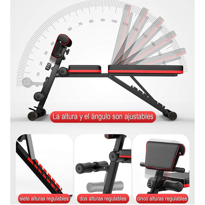 Складана лавка для тренувань Hantelbank: фітнес, силові вправи, тренування спини та пресу