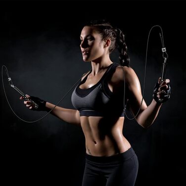 Стрибкове канат Springseil Wastou: регульований, для фітнесу, чорний