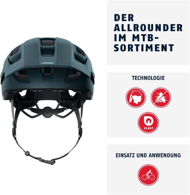 Велосипедний шолом ABUS MoDrop MTB, міцний, з вентиляцією, унісекс, розмір M (54-58 см), синій