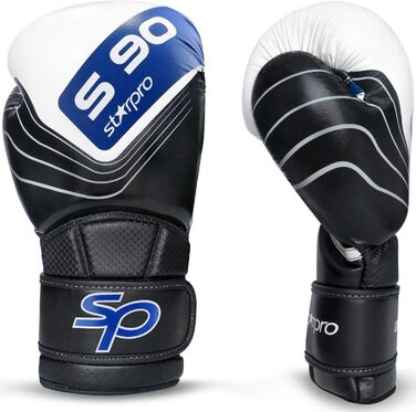 Боксерські рукавички Starpro 12oz для сильних ударів, чоловічі та жіночі, біло-чорні, для тренувань та спорту