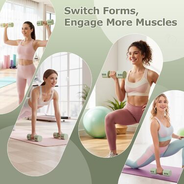 Регульовані гантелі для жінок, набір 1-5 кг, 2 шт. Багатофункціональний набір гантелей 4-в-1 для дому та фітнесу, тренування для жінок та чоловіків