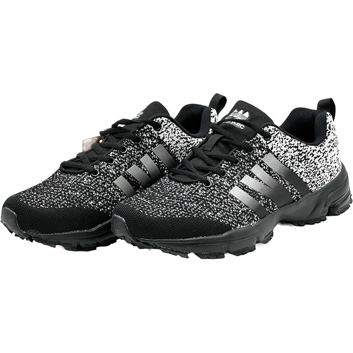 Чоловічі та жіночі кросівки для бігу та спорту. Повсякденне взуття для активного відпочинку, включаючи великі розміри (40 EU, чорний, сірий)