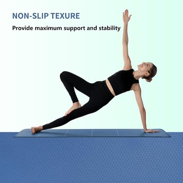 Складаний йога-мат PROIRON TPE 183x61x0,6 см, нековзкий, легкий, з сумкою, для фітнесу, пілатесу, синьо-зелений