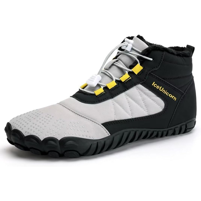 Зимові черевики IceUnicorn: теплі, з підкладкою, для жінок та чоловіків (42 EU, чорний/сірий)