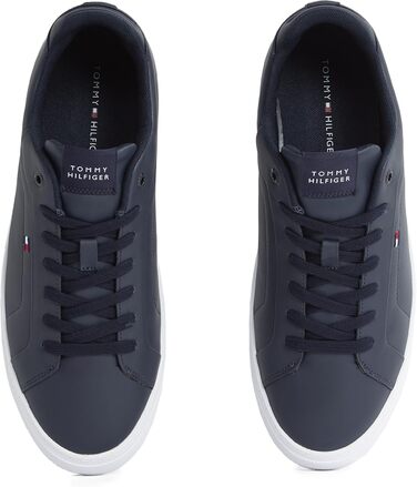 Шкіряні чоловічі кросівки Tommy Hilfiger Low Icon Court Leather Flag Essential, сині (розмір 45 EU)