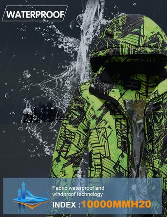 WOWULOVELY Зимовий комбінезон для чоловіків, водонепроникний, вітронепроникний, комплект куртки та штанів, ізольований, для сноуборду та катання на лижах, XXL, колір зелений