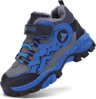 Дитячі зимові черевики Kinder Outdoor - теплі, взуті, для піших прогулянок, трекінгу та катання снігом. Дитячі черевики для хлопчиків та дівчаток (35 EU, блакитні)