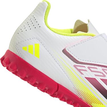 Дитячі футбольні бутси adidas F50 Club Hook and Loop для штучного поля, 32 EU, білий/чорний/жовтий