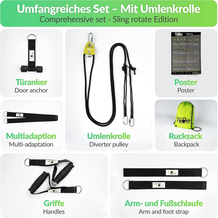 BodyCROSS Schlingentrainer Expert Edition: Набір для силових тренувань, Made in Germany