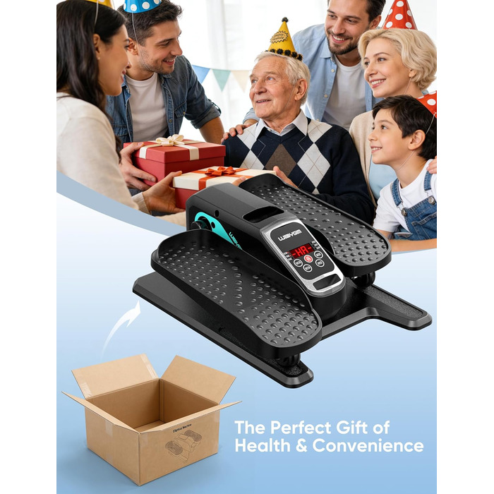 Еліптичний тренажер під стіл, тихий, моторний тренажер для ніг з інтелектуальним пультом керування, 12 швидкостей, ручні програми, Auto/3 автоматичні програми, LCD-дисплей