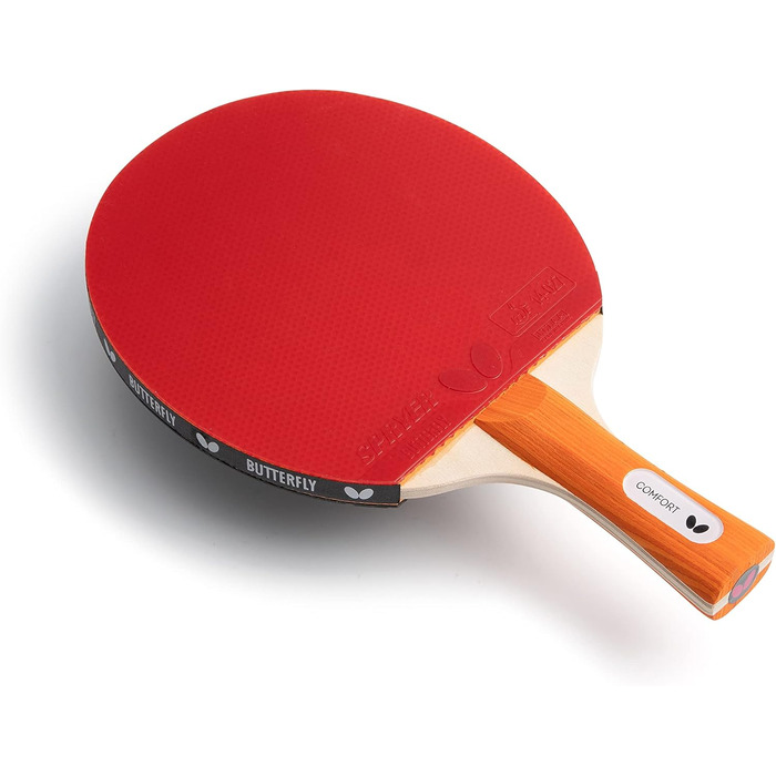 Настільний тенісний ракетка BUTTERFLY Comfort для початківців і профі, ITTF, чорний/червоний, зчеплення, для змагань