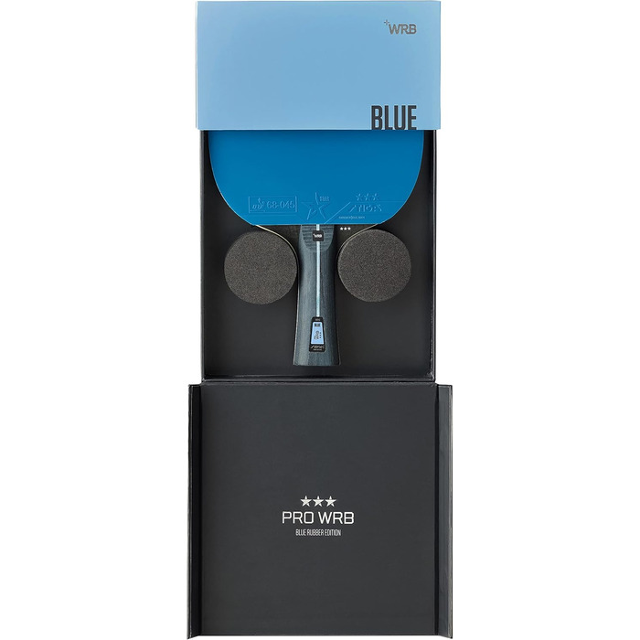 STIGA Настільний тенісний ракетка Pro WRB Blue Edition, 3-зіркова, з синім накладенням