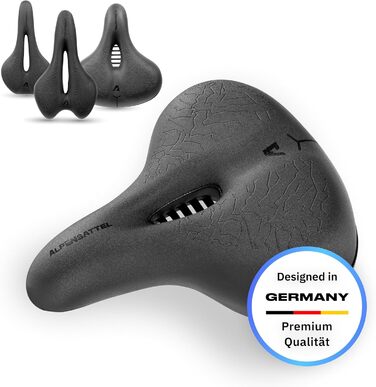 Велосідельний ALU-Sattel Alphensattel Ergonomic 3D Memory Foam: Комфортний для жінок та чоловіків, дихаючий, універсальний