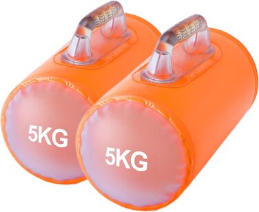 Гідравлічні гантелі Deiris, набір для заповнення водою, вага до 14 кг/пара, для силових тренувань та фітнесу, помаранчевий колір, пара 10 кг