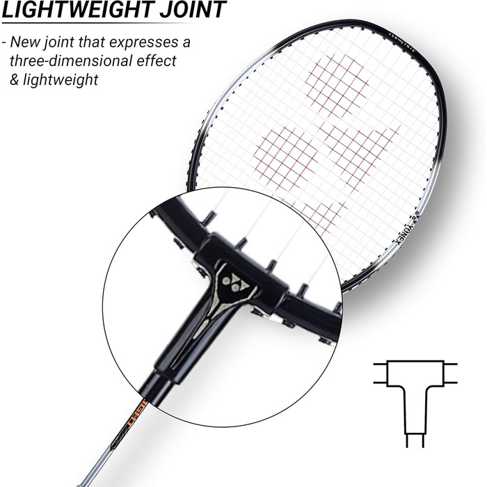 Бадмінтонні ракетки YONEX ZR 100, легкі, алюмінієвий сплав, з повним чохлом, 2 шт.