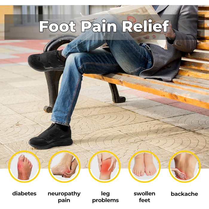 Кросівки для ходьби та бігу FitVille для чоловіків, широкі, спортивні, з клямками, зручні для широкої стопи, ортопедичні, неслизькі, для фітнесу та джогінгу (43 EU, чорний)