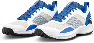 Взуття для падел-тенісу Wilson Hurakn Pro V2 для чоловіків (44 EU, X-широкий, білий, блакитний, чорний)