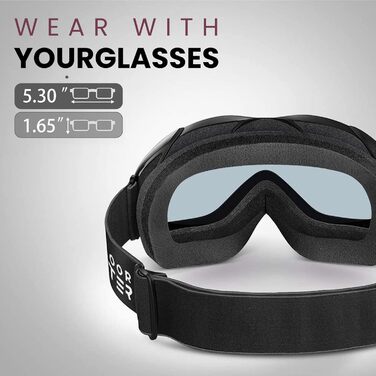 Універсальна лижна маска OutdoorMaster OTG для чоловіків і жінок, сноуборд окуляри з 100% UV-захистом, антифог, під окуляри, VLT 80%