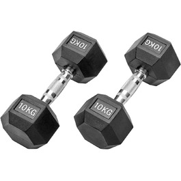 Гантелі Studio Hexagon 20 кг (2x10 кг), гумові, чорні