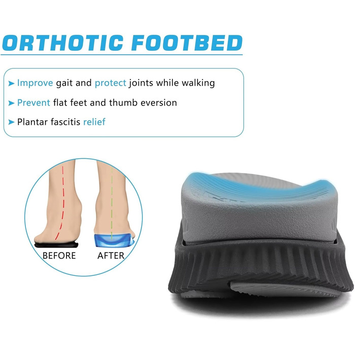 Чоловічі трекінгові сандалі KuaiLu: зручні, ортопедичні, для підтримки стопи при фасціїтісу, літні, легкі, відкриті, з регулюванням на липучці (44 EU, чорно-сірий)