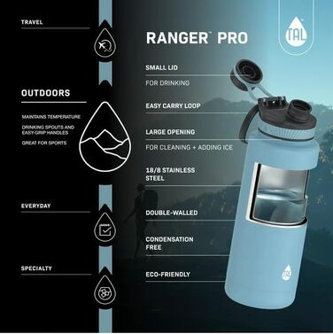 Термобутилка Ranger Pro, подвійні стінки, ізольована, нержавіюча сталь, 1,2 л, м'ятна