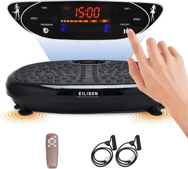 Вібраційна платформа EILISON FitMax 3D XL для тренувань всього тіла, фітнес-машина для схуднення, лімфодренажу, відновлення, з еспандерами, для дому