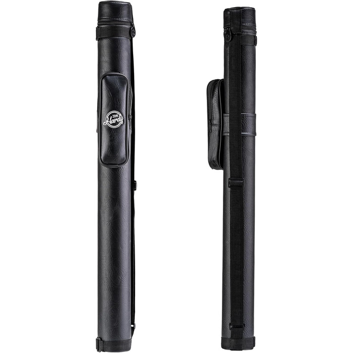 Чохол для більярду Hardy Billardköcher, чорний, 85 см, для 2 київ + аксесуари, міцне шкірозамінник, з сумкою для аксесуарів та ремінком