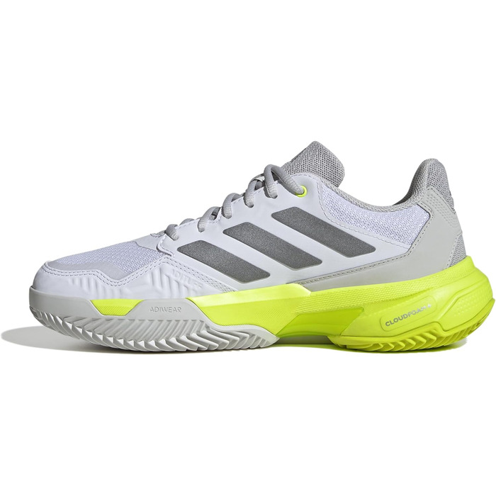 Жіночі тенісні кросівки adidas CourtJam Control 3 для глини, 42 EU, білий/металік/лимонний