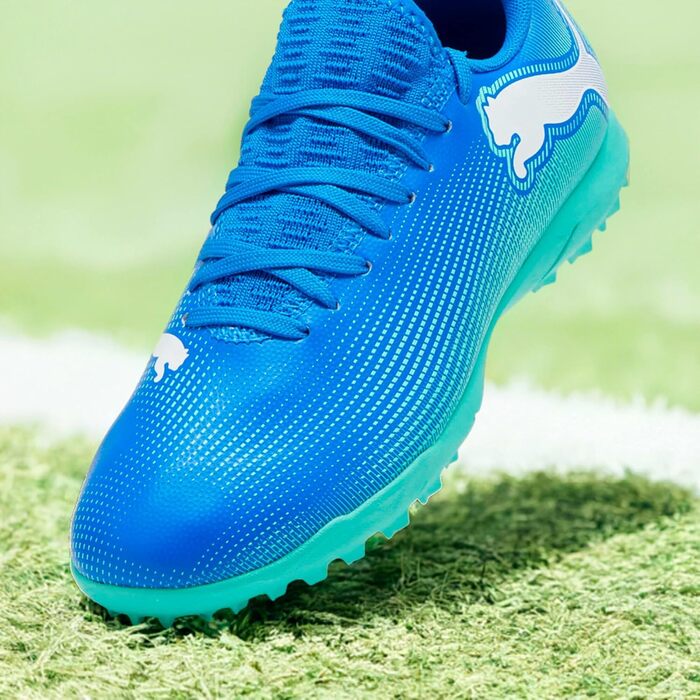 Дитячі футбольні бутси PUMA Future 7 Play It Jr (35 EU, Синій/М'ятний/Білий)