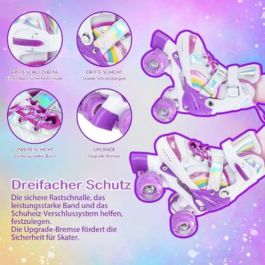 Дитячі ролики Kinder для дівчаток та хлопчиків, регульовані, з підсвічуванням, для початківців, розмір 28-36