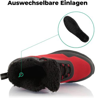 Черевики для трекінгу жіночі/чоловічі, теплі, для піших прогулянок, чорні/зелені (45 EU, чорні/червоні)