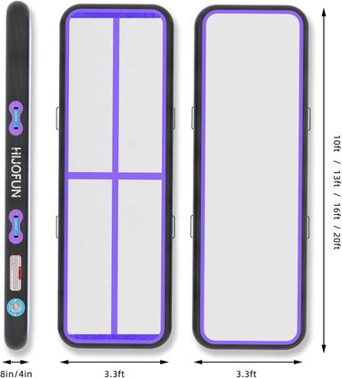 Надувна гімнастична мат для акробатики та тренувань 3/4/5/6 метрів заввишки 20 см. Підходить для йоги, тхеквондо, акробатики. Розміри: 400х100х20 см.