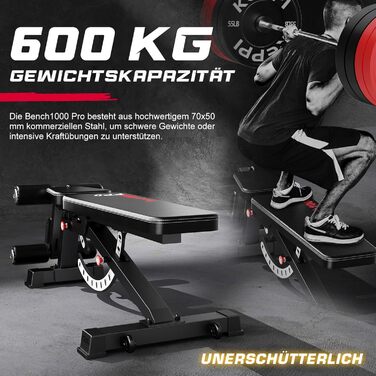 Регульована лава для тренувань Keppi Bench1000 Pro, 600 кг, для дому, штанги та силові вправи