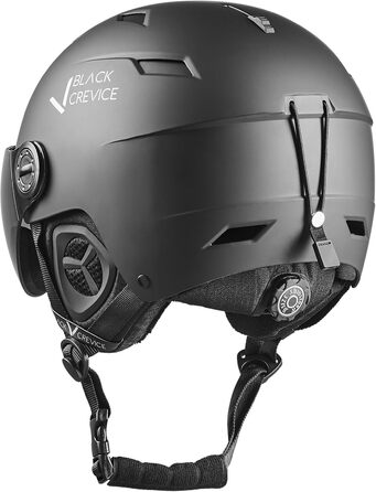 Шолом гірськолижний BLACK CREVICE Kirchberg з візором та вентиляційними отворами - дихаючий шолом для чоловіків та жінок